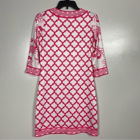 Gretchen Scott Mediterranean tiles and lobster mix media print dress - Picture 2 of 7